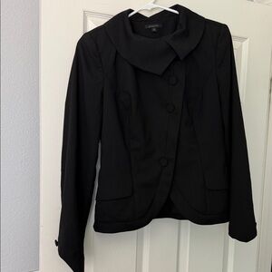 Black Tailored Button-Front Jacket